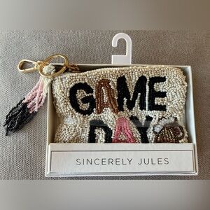 New Sincerly Jules Beaded 'Game Day' Coin Wallet Purse Pouch